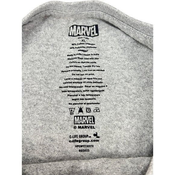 Marvel Avengers Graphic Tee Gray XL Cotton Blend Comic Novelty Print Casual - Picture 9 of 16